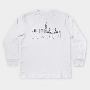 London Minimal Skyline Kids Long Sleeve T-Shirt